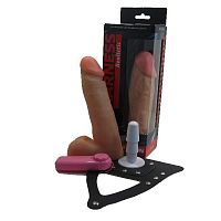 Страпон Харнес Realistic в подарочной упаковке из ПВХ с вибрацией