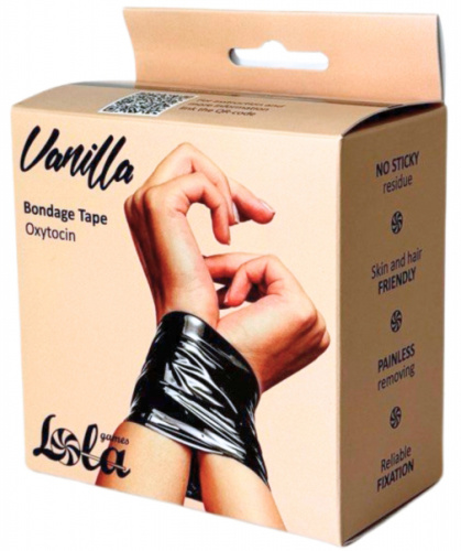Черная бондажная лента Vanilla Oxytocin Black 20 м фото 10