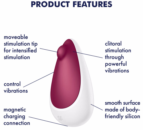 Клиторальный вибромассажер с толчковым стимулятором Satisfyer Spot On 3 красный фото 5