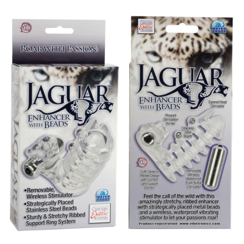 Вибро-насадка на пенис с бусинами Jaguar фото 3