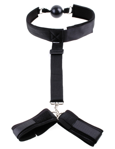 Набор для бондажа FF Gag & Wrist Restraint Black фото 2