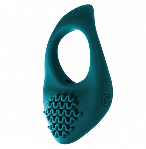 Эрекционное виброкольцо с клиторальным стимулятором Pure Passion Moonshine зеленое фото 2