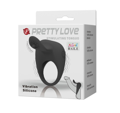 Виброкольцо с клиторальным стимулятором Pretty Love Stimulating Tonguo фото 8