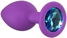 Анальная пробка Emotions Cutie Small Purple Light Blue Crystal