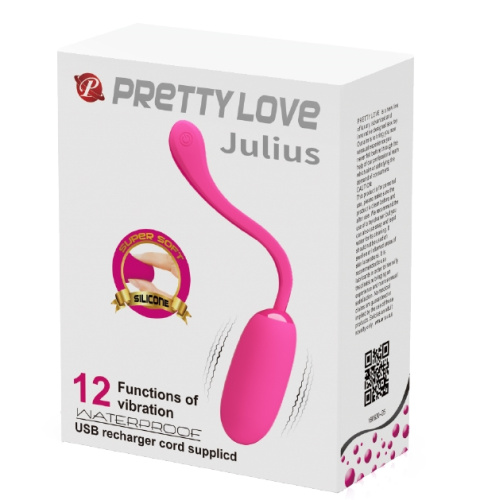 Перезаряжаемое виброяйцо Pretty Love Julius малиновое фото 10