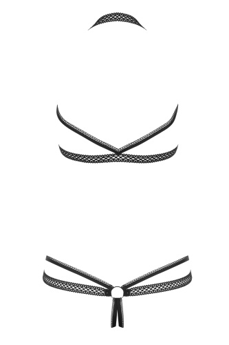 Маска на глаза черная с фиолетовыми лентами фото 4