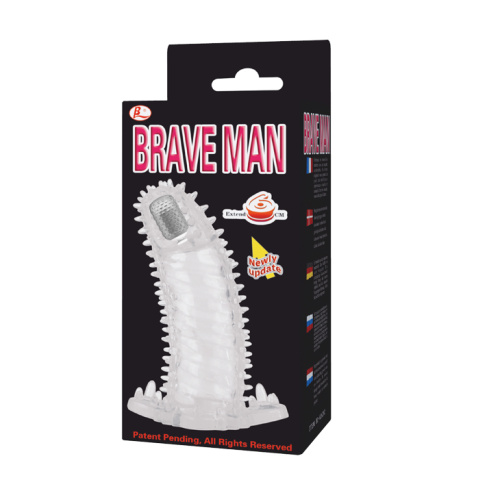 Прозрачная вибронасадка на пенис Brave Man 14 см фото 6