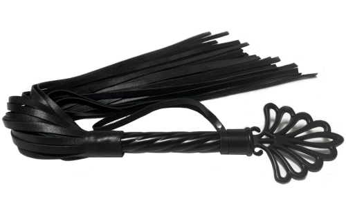 Эксклюзивная плеть с резной черной ручкой в готическом стиле 63 см фото 2