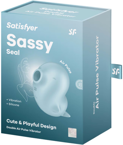 Вакуумно-волновой стимулятор с вибрацией Satisfyer Sassy Seal голубой фото 6