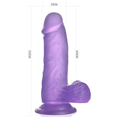 Фиолетовый фаллос Jelly Studs Crystal Dildo Small 16 см фото 7