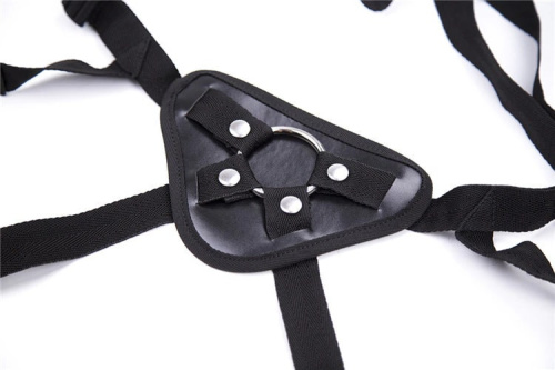 Черные трусики для страпона на ремнях фото 2