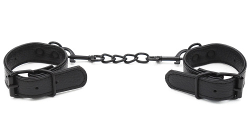 Тонкие БДСМ наручники черного цвета фото 3