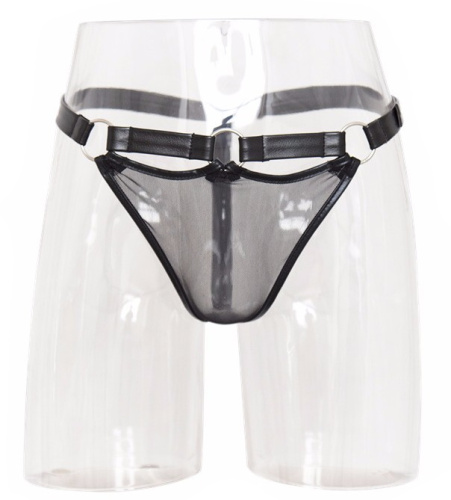 Мужские трусики-стринги с сеточкой фото 2