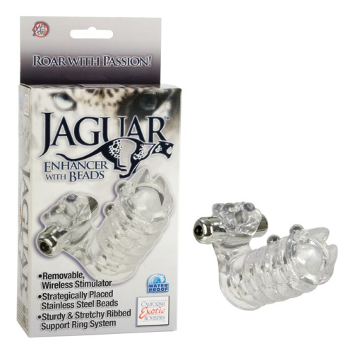 Вибро-насадка на пенис с бусинами Jaguar фото 2