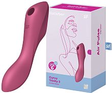 Вакуумный вибростимулятор для клитора и точки G Satisfyer Curvy Trinity 3 красный