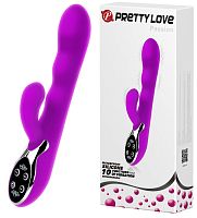 Многоскоростной вибромассажер с клиторальным стимулятором Pretty Love Passion