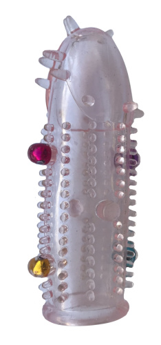 Насадка на пенис розовая с бусинами фото 2