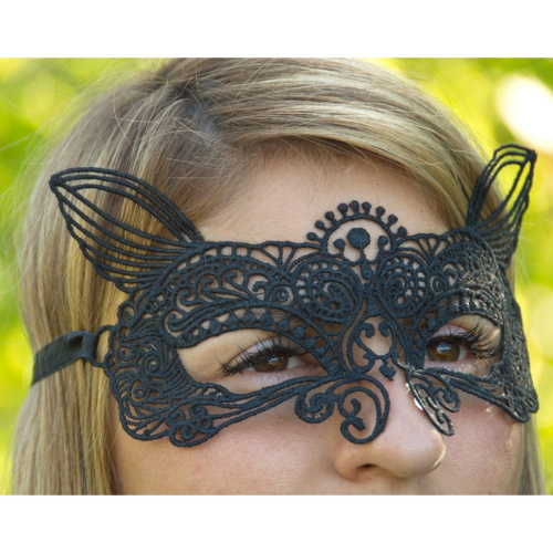 Кружевная маска с ушками Лисичка фото 6