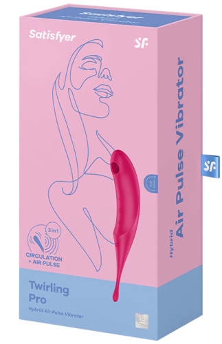 Вакуумный стимулятор с вибростимулирующим отростком Satisfyer Twirling Pro красный фото 13