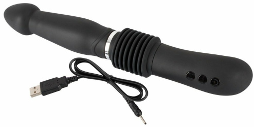 Анальный вибратор черного цвета с поступательными движениями Push It фото 6