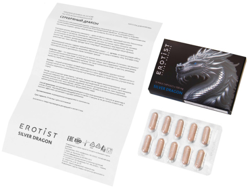 Мужские капсулы для усиления эрекции Erotist Silver Dragon 10 капсул фото 6