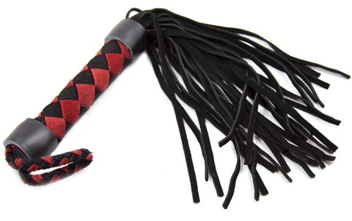 Черно-красная замшевая плеть 39 см фото 3