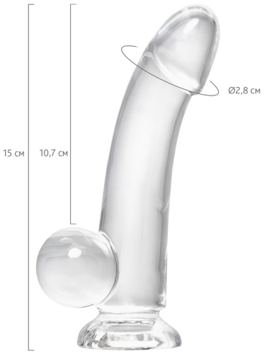 Реалистичный фаллоимитатор Toyfa Cryst 15 см прозрачный фото 10