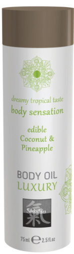 Съедобное масло для тела Shiatsu Luxury кокос и ананас 75 мл