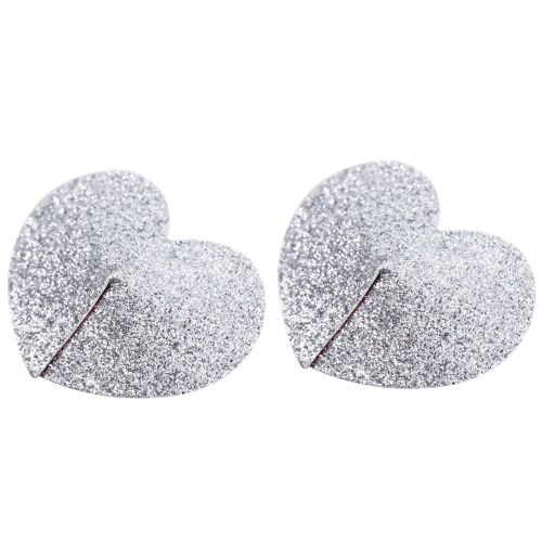 Блестящие пэстисы-сердечки серебряного цвета фото 2