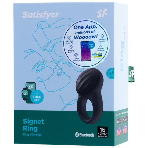 Эрекционное смарт-кольцо Satisfyer Signet Ring ДЕФОРМИРОВАННАЯ УПАКОВКА фото 11