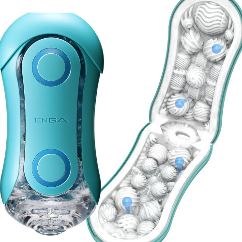 Футуристичный мастурбатор Tenga Flip ORB Ocean голубой фото 2