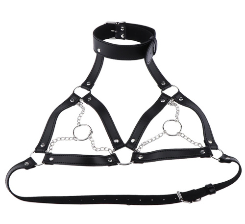 БДСМ портупея на грудь с чокером фото 4