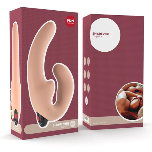 Страпон Fun Factory с вибрацией Sharevibe телесный фото 6