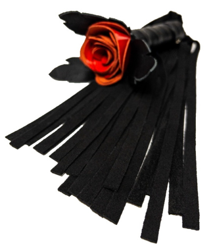 Кожаная плеть Красная Роза с замшевыми хвостами 40 см фото 4