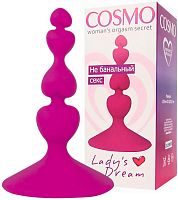 Розовая анальная втулка на присоске Cosmo Ladys Dream