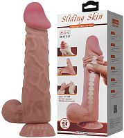 Реалистичный фаллоимитатор с эффектом двойной кожи мулат Pretty Love Sliding Skin Mendel 24 см