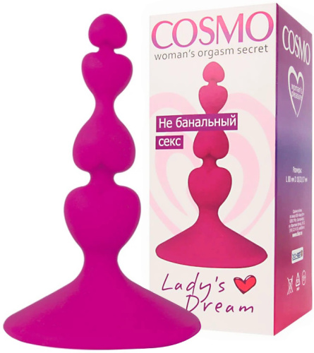Розовая анальная втулка на присоске Cosmo Ladys Dream
