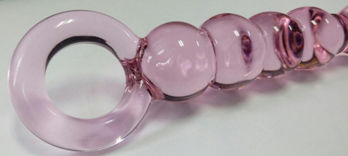 Стеклянный анальный стимулятор розовый фото 2