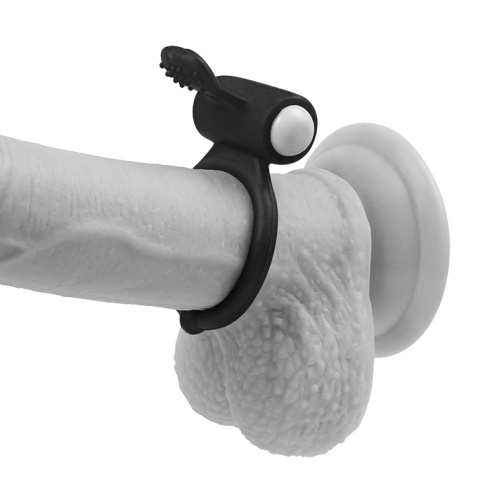 Виброкольцо чёрное Power Heart Clit Cockring фото 7