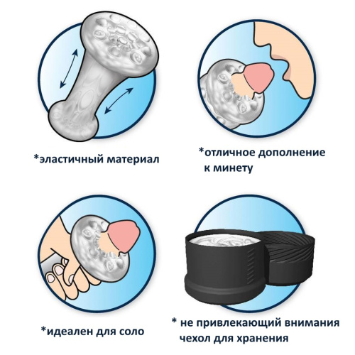 Прозрачный стимулятор для пениса BlowYo Extreme Wave фото 4