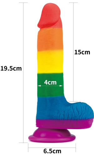 Радужный фаллоимитатор Prider Dildo 20 см фото 8