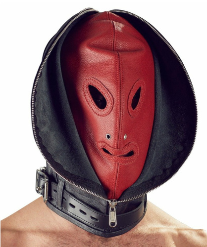 Двойная БДСМ маска из натуральной кожи Zado Fetish фото 2