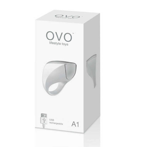 Эрекционное кольцо перезаряжаемое Ovo белое фото 2
