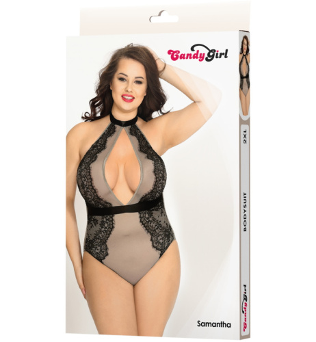 Соблазнительное боди с оголенным декольте и кружевом Candy Girl Samantha XXL фото 3