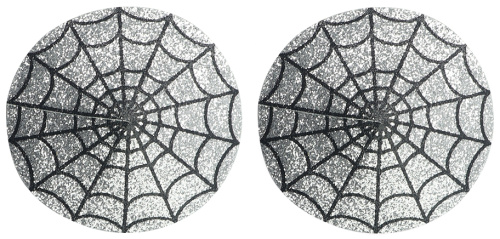 Серебристые пэстисы-паутинка для груди Reusable Glitter Heart Tassel Nipple Pasties фото 3