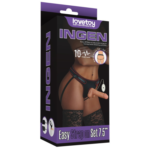 Страпон телесный с вибрацией Ingen Easy Strapon Set 20 см фото 6
