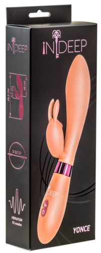 Вибратор с клиторальным стимулятором-кроликом Indeep Yonce Beige фото 4