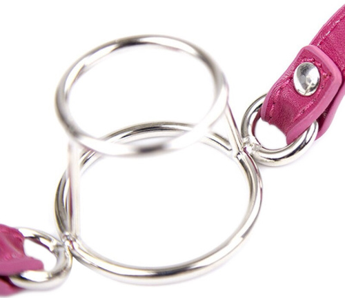 Двойное кольцо-расширитель для рта на розовом ремешке фото 4