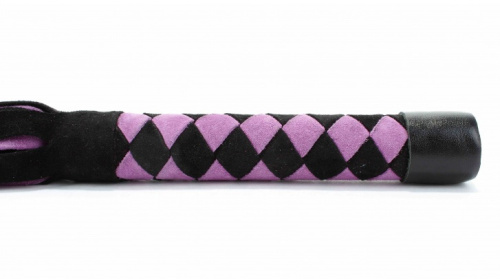 Яркий флоггер из замши лилово-черный фото 3