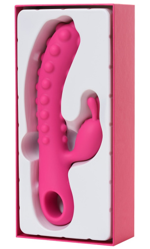 Розовый вибратор с клиторальным стимулятором Kokos Smon фото 8